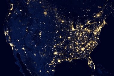 map of America at night with lights on | Innovators Central